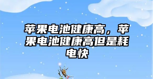 蘋果電池健康高，蘋果電池健康高但是耗電快