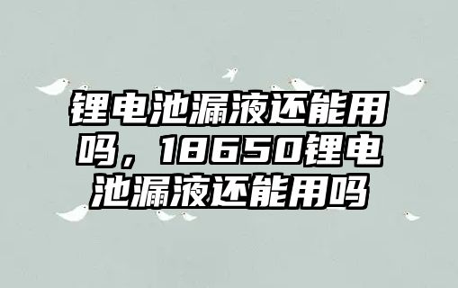 鋰電池漏液還能用嗎，18650鋰電池漏液還能用嗎