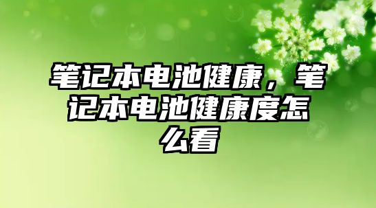 筆記本電池健康，筆記本電池健康度怎么看