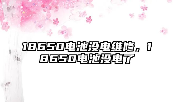 18650電池沒電維修，18650電池沒電了