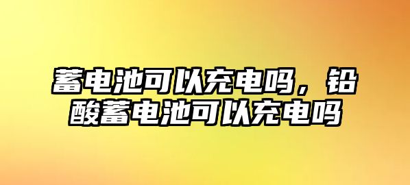 蓄電池可以充電嗎，鉛酸蓄電池可以充電嗎