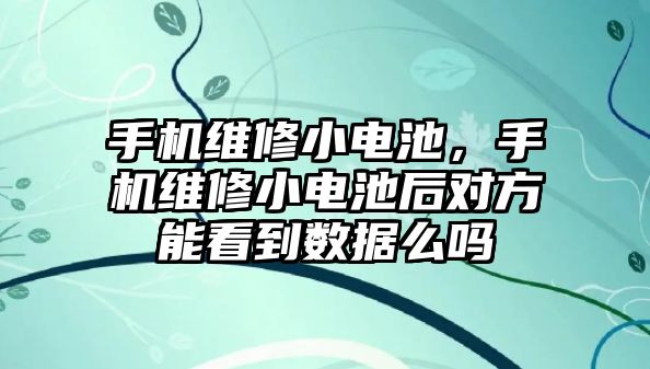 手機維修小電池，手機維修小電池后對方能看到數據么嗎