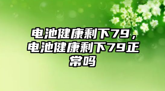 電池健康剩下79，電池健康剩下79正常嗎