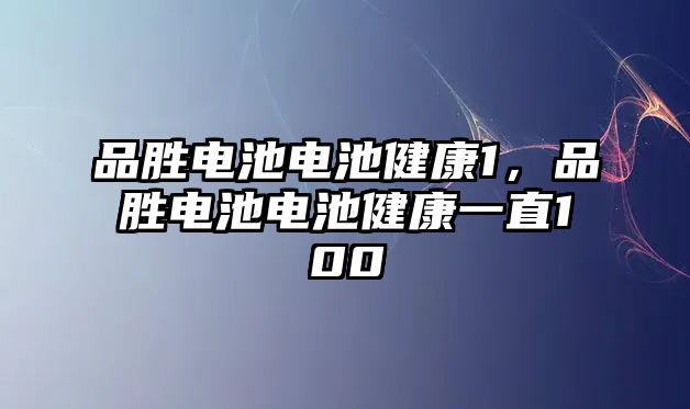 品勝電池電池健康1，品勝電池電池健康一直100