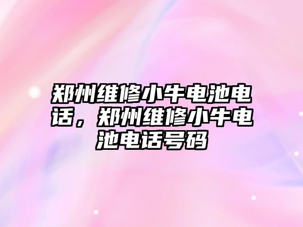 鄭州維修小牛電池電話，鄭州維修小牛電池電話號碼