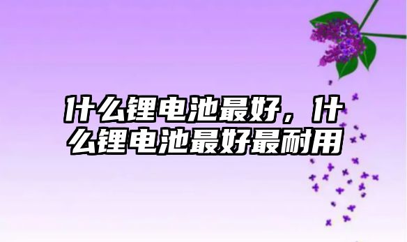 什么鋰電池最好，什么鋰電池最好最耐用