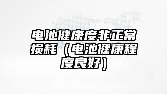 電池健康度非正常損耗（電池健康程度良好）