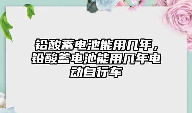 鉛酸蓄電池能用幾年，鉛酸蓄電池能用幾年電動自行車