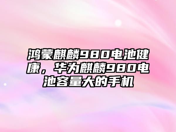 鴻蒙麒麟980電池健康，華為麒麟980電池容量大的手機