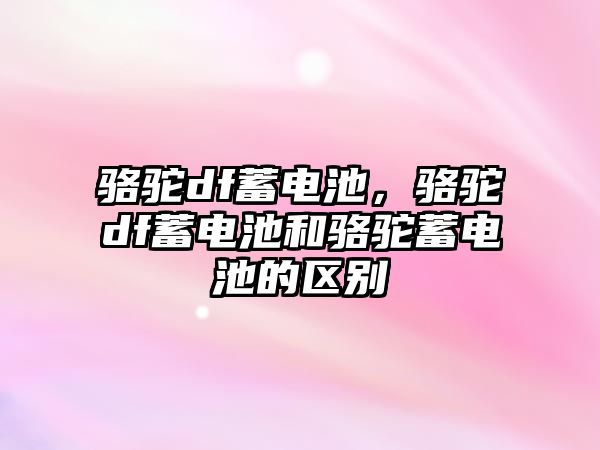 駱駝df蓄電池，駱駝df蓄電池和駱駝蓄電池的區(qū)別