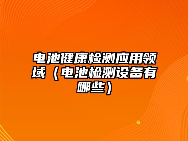 電池健康檢測應用領域（電池檢測設備有哪些）