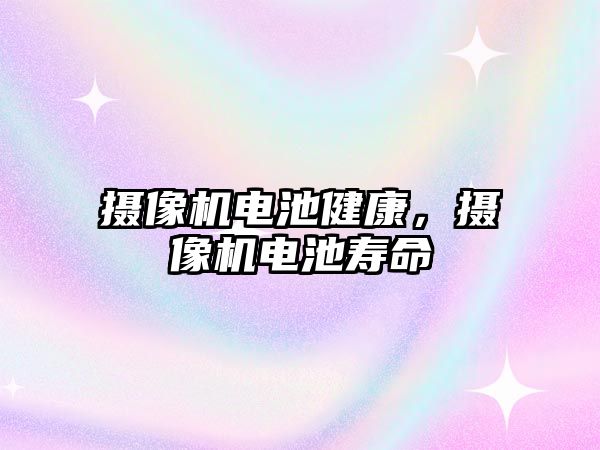 攝像機電池健康，攝像機電池壽命