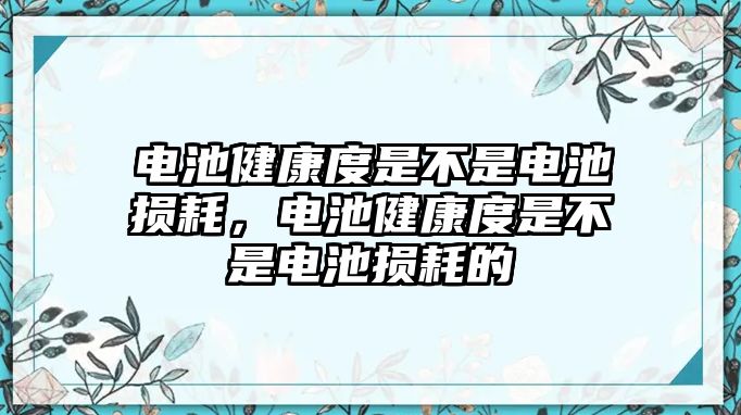 電池健康度是不是電池?fù)p耗，電池健康度是不是電池?fù)p耗的