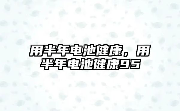 用半年電池健康，用半年電池健康95