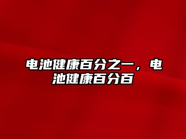 電池健康百分之一，電池健康百分百