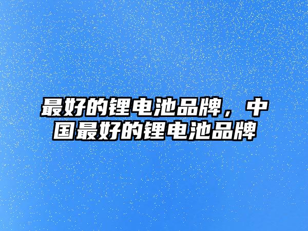 最好的鋰電池品牌，中國(guó)最好的鋰電池品牌