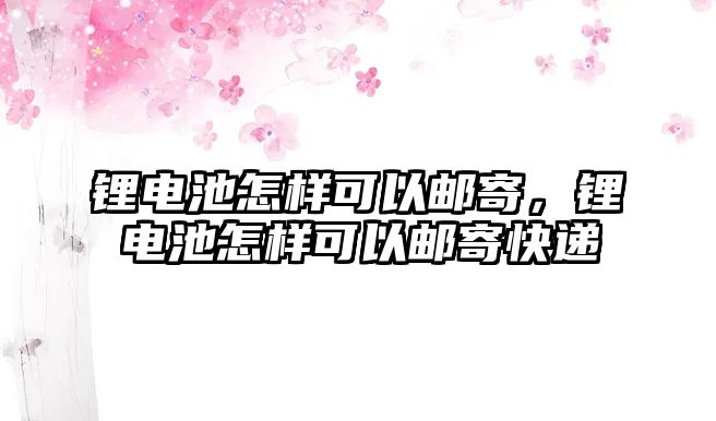 鋰電池怎樣可以郵寄，鋰電池怎樣可以郵寄快遞