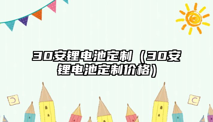 30安鋰電池定制（30安鋰電池定制價格）