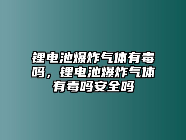 鋰電池爆炸氣體有毒嗎，鋰電池爆炸氣體有毒嗎安全嗎