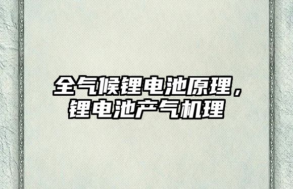 全氣候鋰電池原理，鋰電池產氣機理