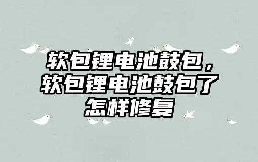 軟包鋰電池鼓包，軟包鋰電池鼓包了怎樣修復