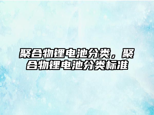 聚合物鋰電池分類，聚合物鋰電池分類標準