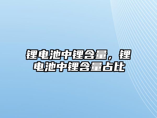 鋰電池中鋰含量，鋰電池中鋰含量占比