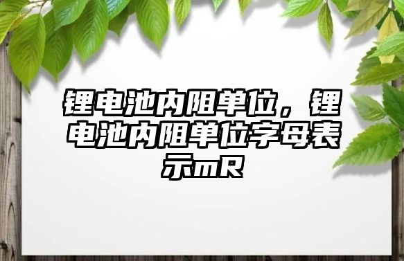 鋰電池內(nèi)阻單位，鋰電池內(nèi)阻單位字母表示mR