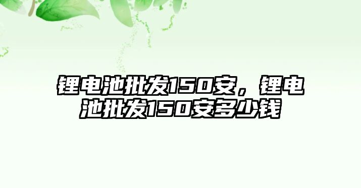 鋰電池批發150安，鋰電池批發150安多少錢