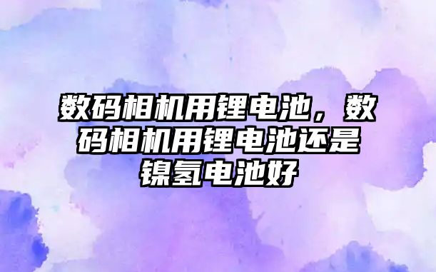 數碼相機用鋰電池，數碼相機用鋰電池還是鎳氫電池好