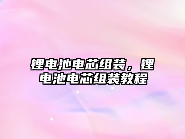 鋰電池電芯組裝，鋰電池電芯組裝教程