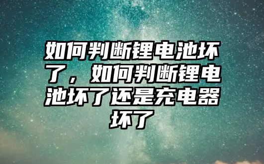 如何判斷鋰電池壞了，如何判斷鋰電池壞了還是充電器壞了