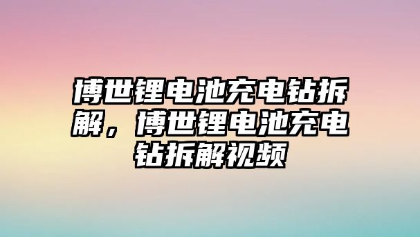 博世鋰電池充電鉆拆解，博世鋰電池充電鉆拆解視頻