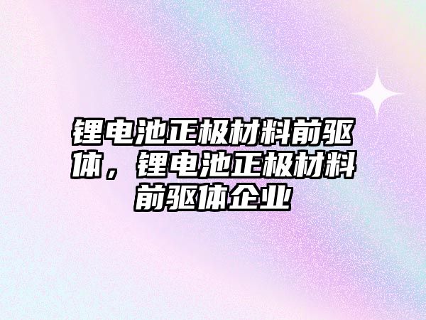 鋰電池正極材料前驅(qū)體，鋰電池正極材料前驅(qū)體企業(yè)