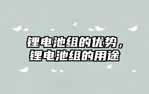 鋰電池組的優勢，鋰電池組的用途