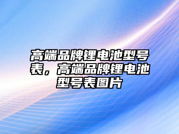 高端品牌鋰電池型號(hào)表，高端品牌鋰電池型號(hào)表圖片