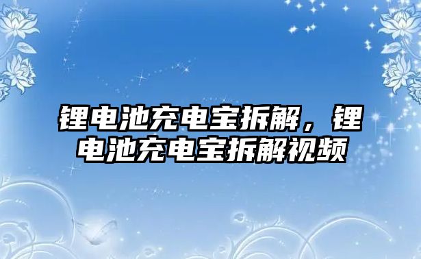 鋰電池充電寶拆解，鋰電池充電寶拆解視頻