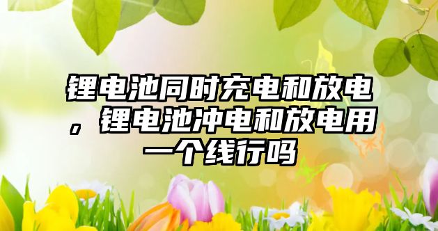 鋰電池同時充電和放電，鋰電池沖電和放電用一個線行嗎