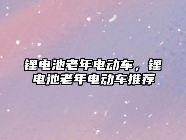 鋰電池老年電動車，鋰電池老年電動車推薦