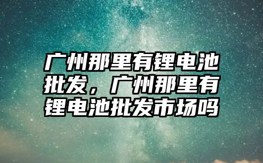 廣州那里有鋰電池批發，廣州那里有鋰電池批發市場嗎