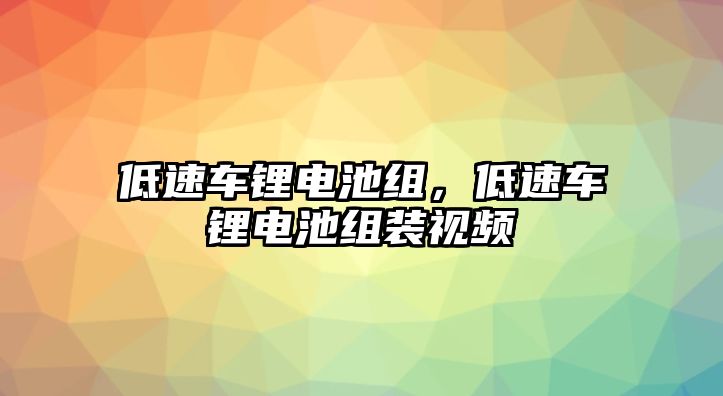 低速車鋰電池組，低速車鋰電池組裝視頻