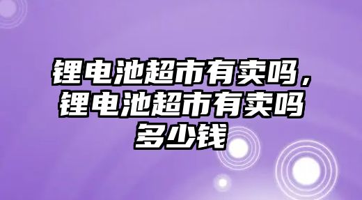 鋰電池超市有賣嗎，鋰電池超市有賣嗎多少錢