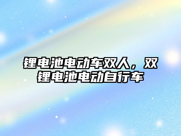 鋰電池電動車雙人，雙鋰電池電動自行車