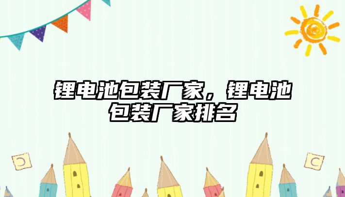 鋰電池包裝廠家，鋰電池包裝廠家排名