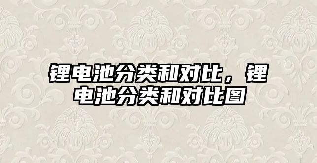 鋰電池分類和對比，鋰電池分類和對比圖