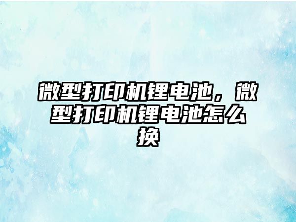 微型打印機鋰電池，微型打印機鋰電池怎么換