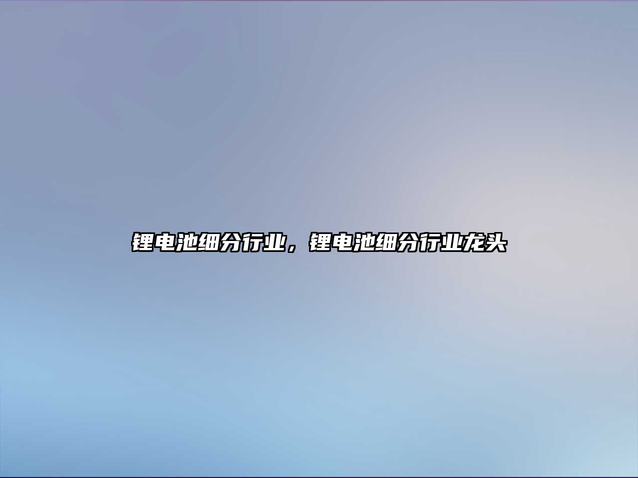 鋰電池細分行業，鋰電池細分行業龍頭