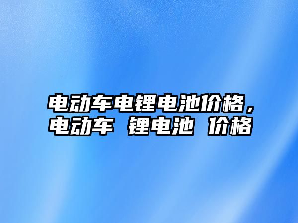 電動車電鋰電池價格，電動車 鋰電池 價格