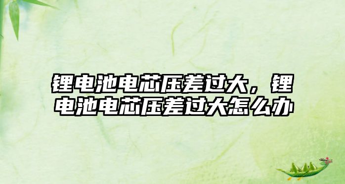 鋰電池電芯壓差過大，鋰電池電芯壓差過大怎么辦