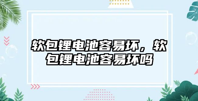 軟包鋰電池容易壞，軟包鋰電池容易壞嗎